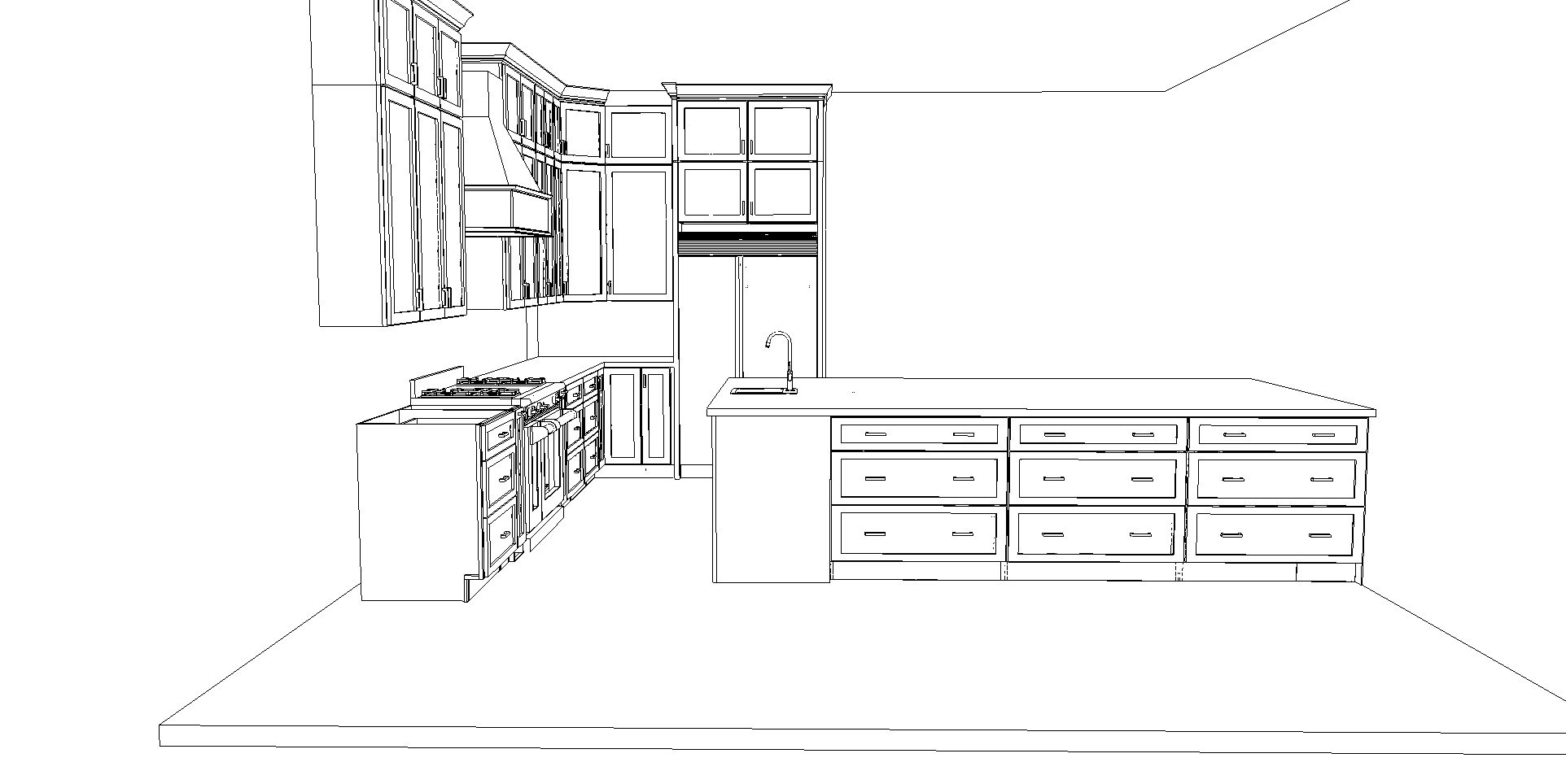 Kitchen blueprint sketch